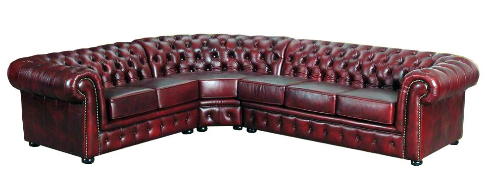 Chesterfield Corner Sofa Classic L-Shaped Premium Faux Leather Red Corner Couch Crotone