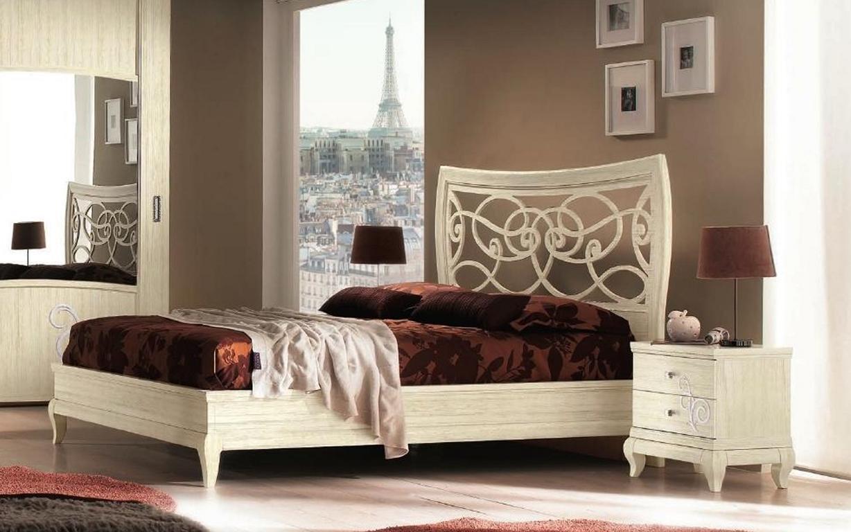 Luxury Bed Nightstand Beds Double Bedstead Gariture Set 3pcs Bedroom