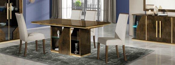 Dining Table Wood Table Tables Dining Room Design Modern Luxury Furniture High Gloss Brown