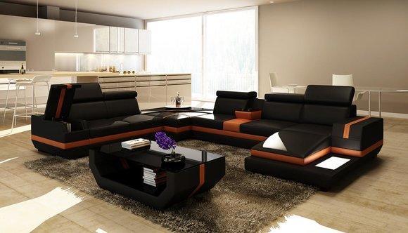 Leather Sofa Couch Living U-Shape Design Modern Sofa Corner Sofas Design 5099