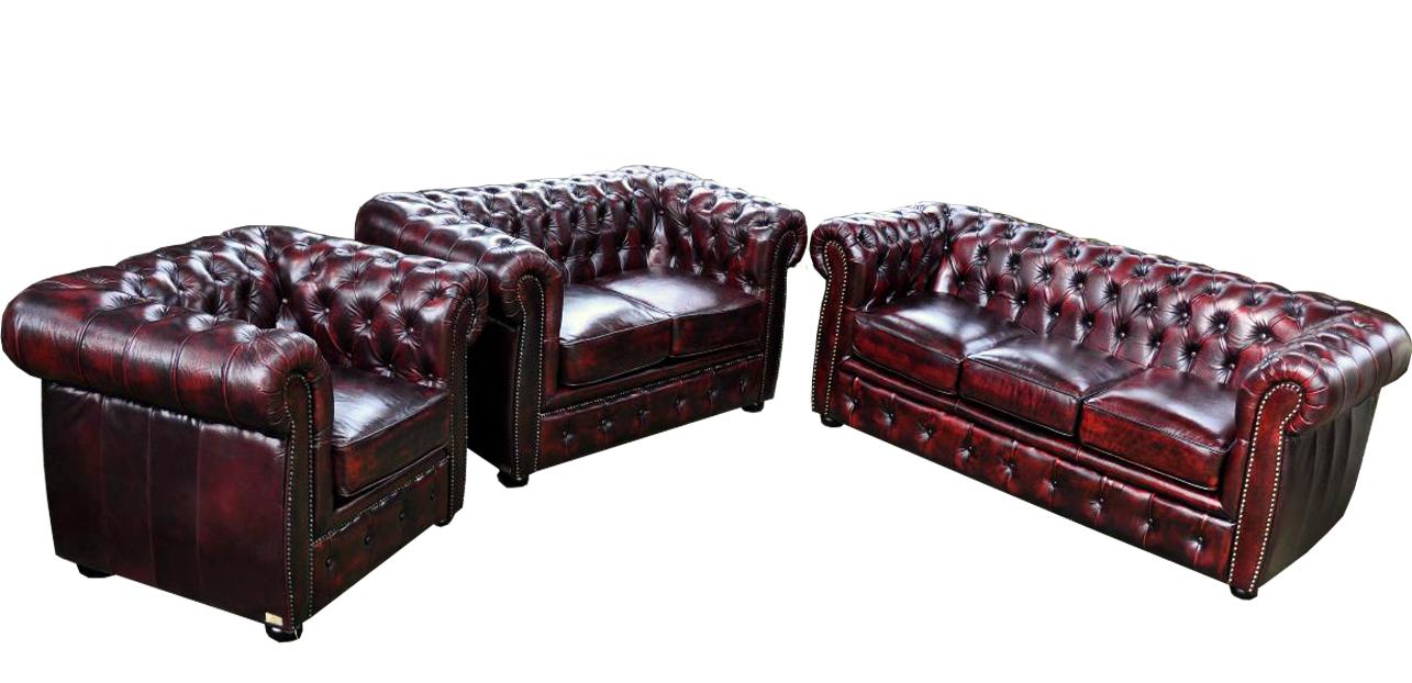 Chesterfield Sofa Set 3+2+1 Seaters Comfortable Faux Leather Couches With Cushions Red Brown New