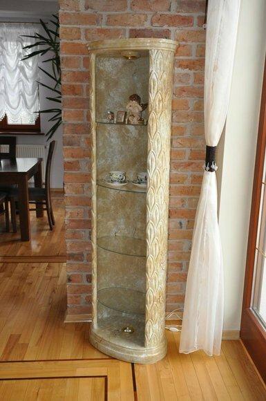 XXL Medusa Antique Style Display Case Bar Floor Vase Cabinet Vitrines Column 181cm New