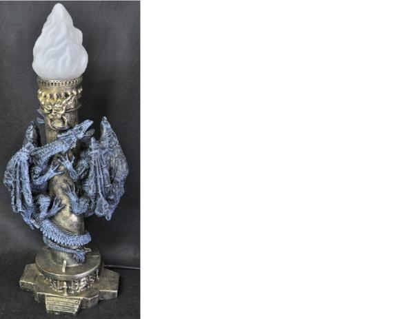 Design ancient style decorative torch lamp with dragons figures made of acrylic material model -6820