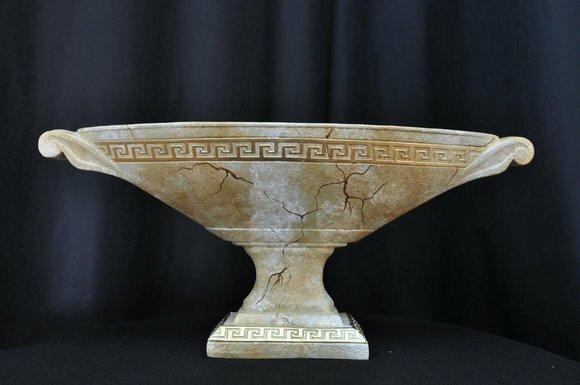 Decorative fruit bowl table vase in antique greek style with natural obsolescence model - 849, height 30cm