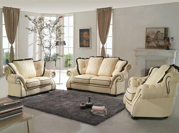 Classic couch set sofa upholstery seat leather set 3+2+1 sofas couches