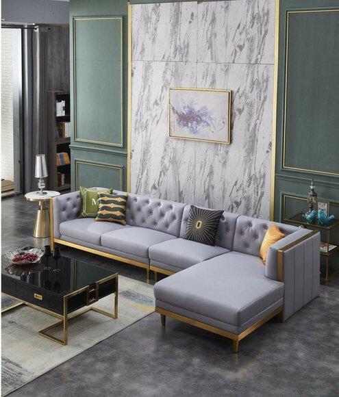 Corner sofa sofa couch leather sofa living area luxury furniture L-shaped coffee table 2 pieces.