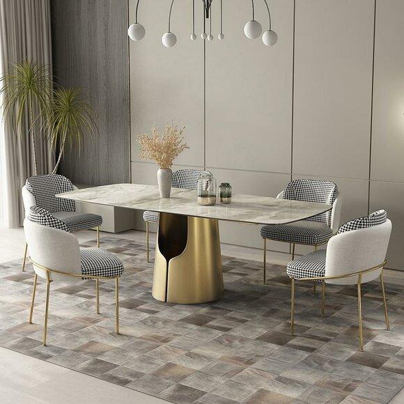 Modern Dining Table Table Wood Tables 180x90cm Dining Room Made in Italy Design New