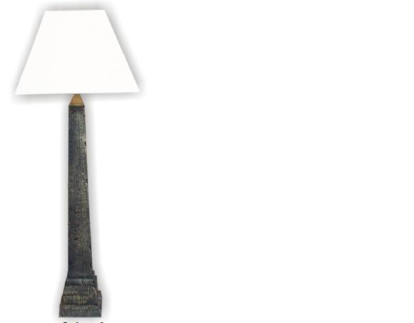 Design ancient egyptian obelisk figure style table lamp with a classic shade, 111cm high