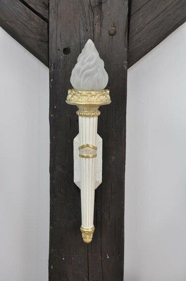 Antique greek style design torch figure wall lamp made of acrylic material