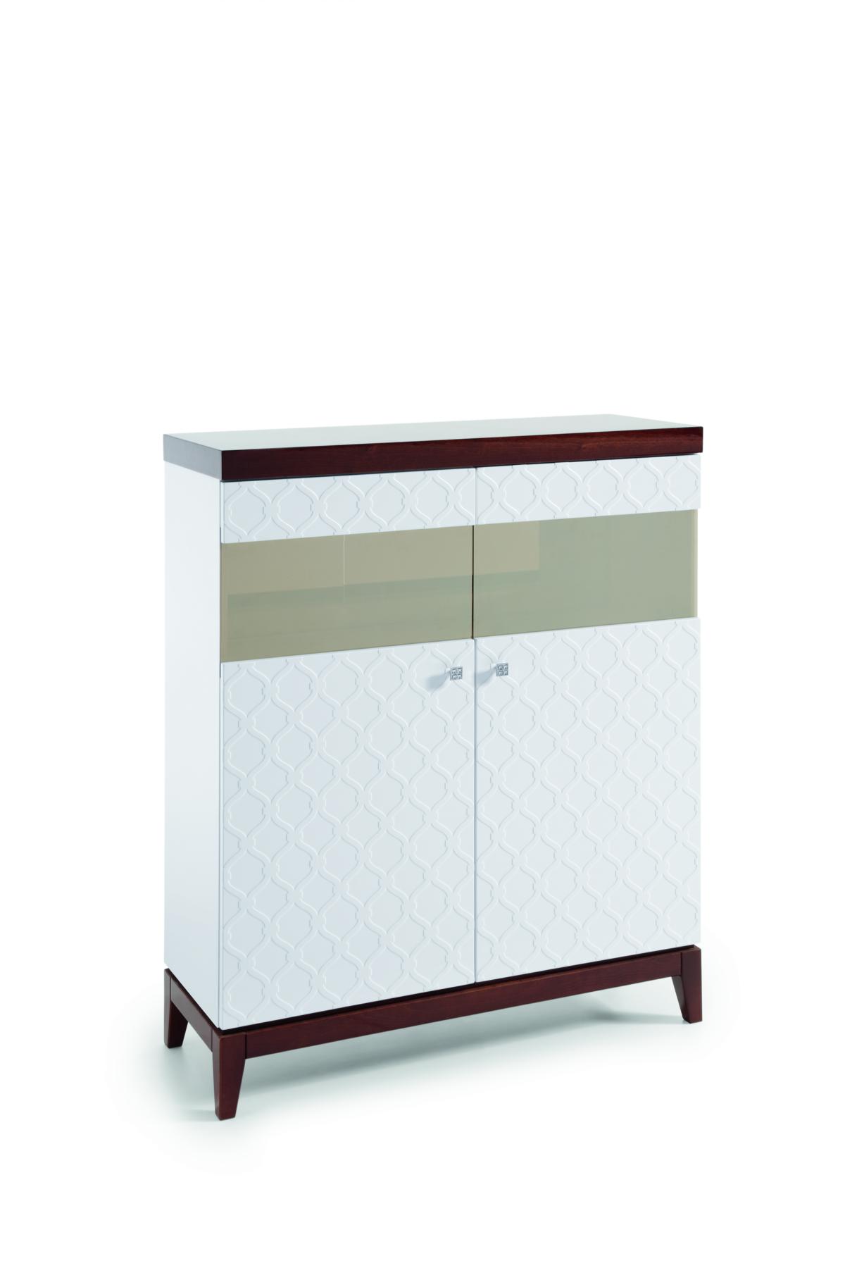 Modern style made of real wooden sideobard/cupboard with 2-swing doors, model - VI-KB