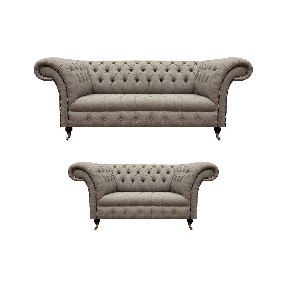 Living room sofa set three seater with two seater sofas designer Chesterfield