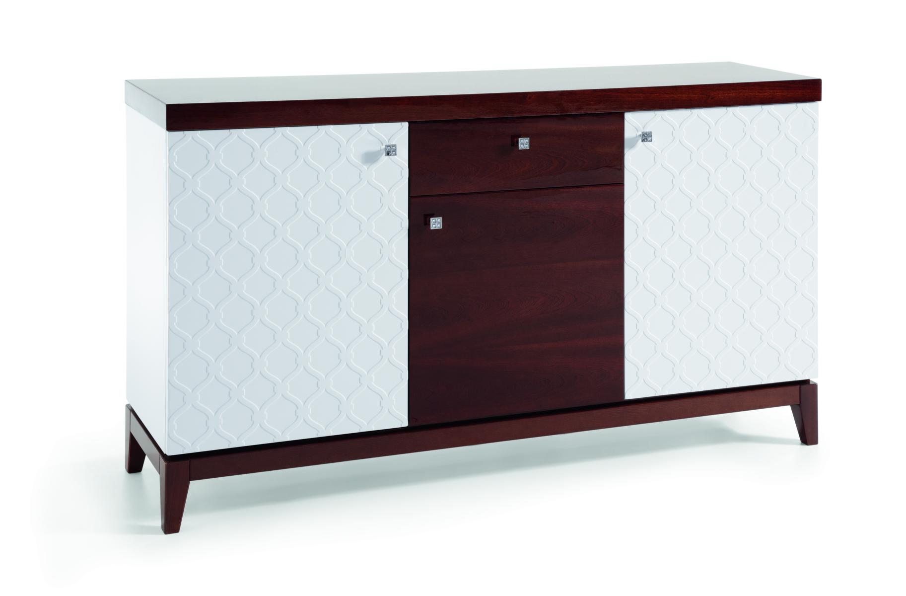 Modern style made of real wooden sideboard with a drawer & 3-swing doors, model - VI-K3