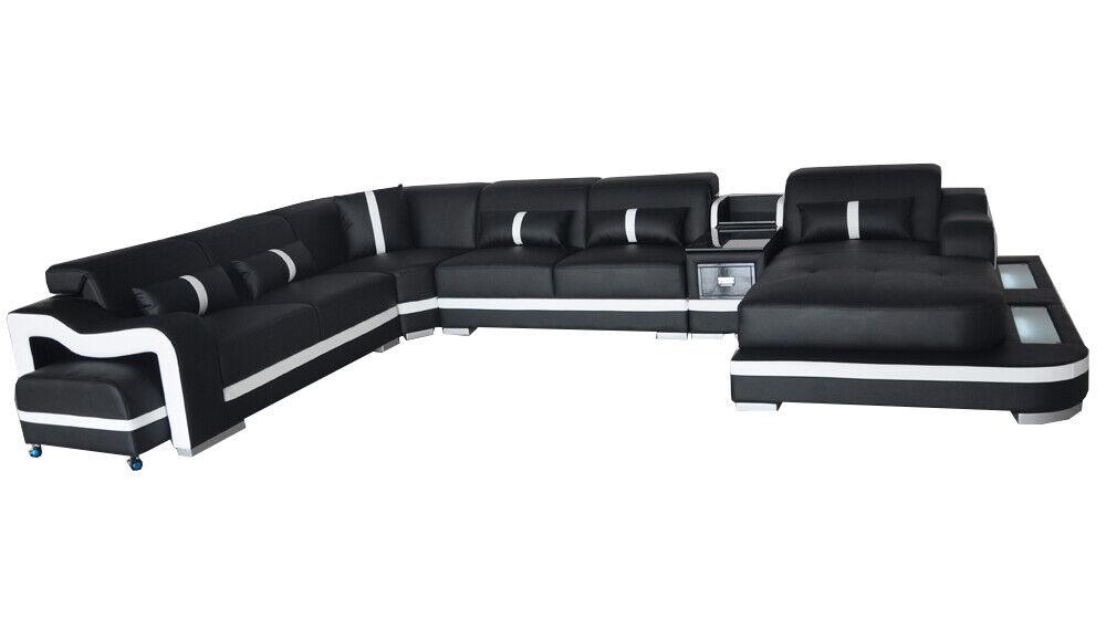 Leather couch upholstery seat design modern corner set sofa living area U shape