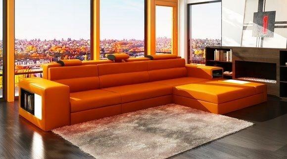 LEATHER SOFA COUCH LIVING AREA CORNER SOFA CORNER SET DESIGN MODERN SOFA B2006B