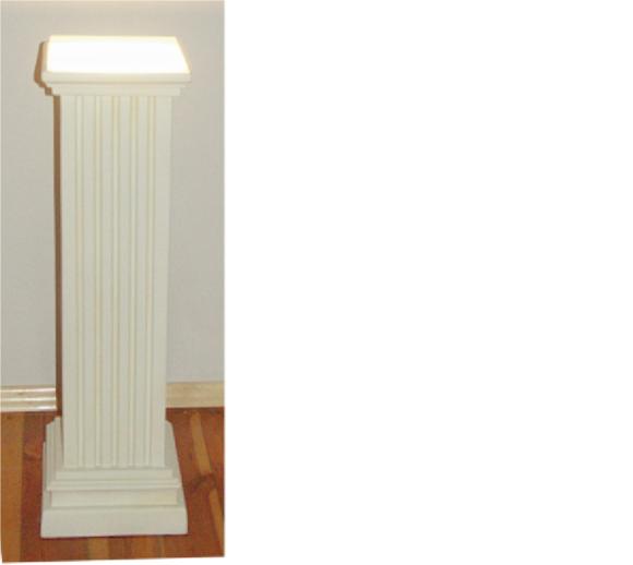 Pillar lamp designed as antique roman column made of stucco/acrylic material