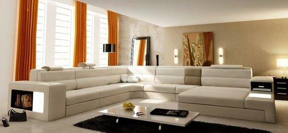 LEATHER SOFA COUCH LIVING LANDSCAPE CORNER SOFA CORNER SET DESIGN MODERN SOFA B2006