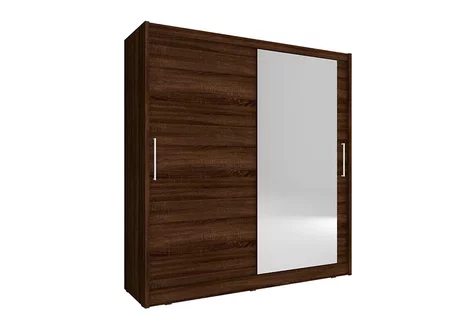 Modern style designer wardrobe made of MDF with 2-sliding doors & mirror 200cm