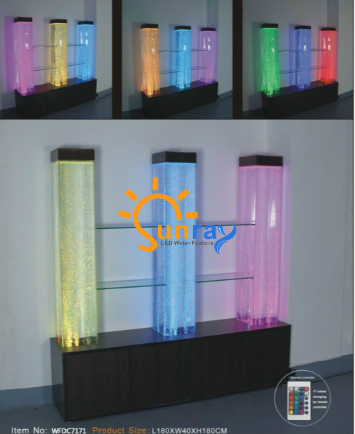 LED Illuminated Shelves Water Columns RGB Colour Change Acrylic
