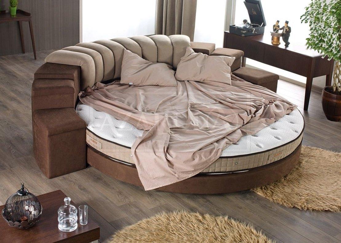 Round Bed Modern Design Luxury Cushion Round Beds Textile Fabric