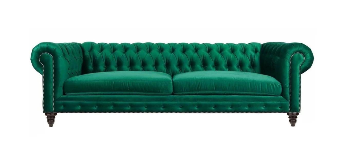 Chesterfield Sofa Green Textile Fabric Couches Creative Furniture 3 seater New Sofas