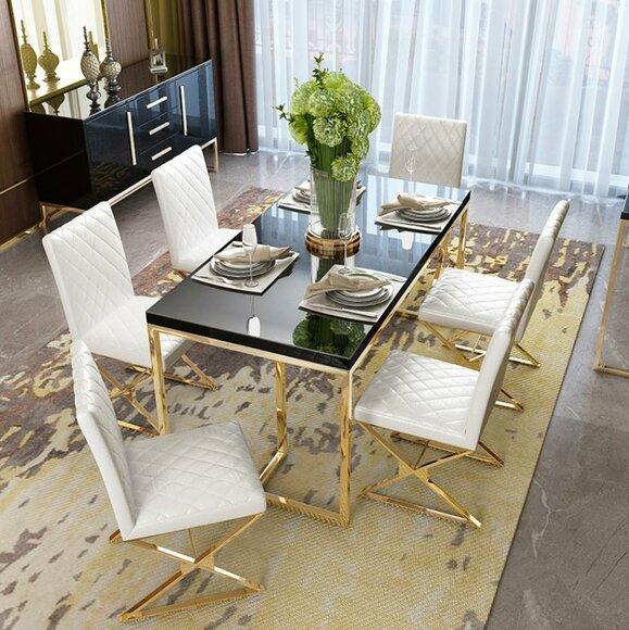 Luxury dining table dining room furniture furnishings table metal gold tables dining tables