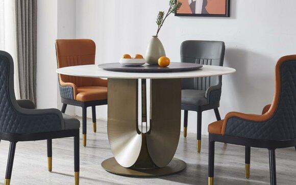 Round Column Tables Design Table Round Stone Furniture Dining Room Dining Tables Modern