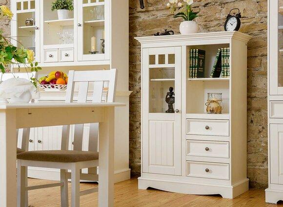 Country House Chest of Drawers Cupboard Shelves Real Wood High Cupboard Shelf Books Bar Cupboards