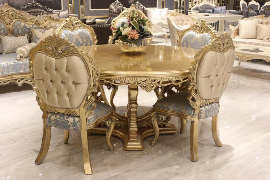 Luxury Dining Table Round Design Table Classic Dining Tables Furniture Gold