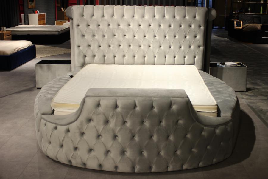 Round Bed Modern Design Luxury Upholstery Round Beds Fabric Chesterfield Bed New