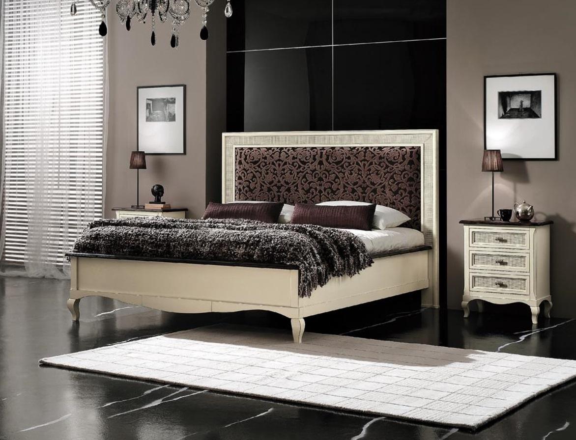 Bedroom set 3pcs. bedside table double bed upholstered bed bed set group.