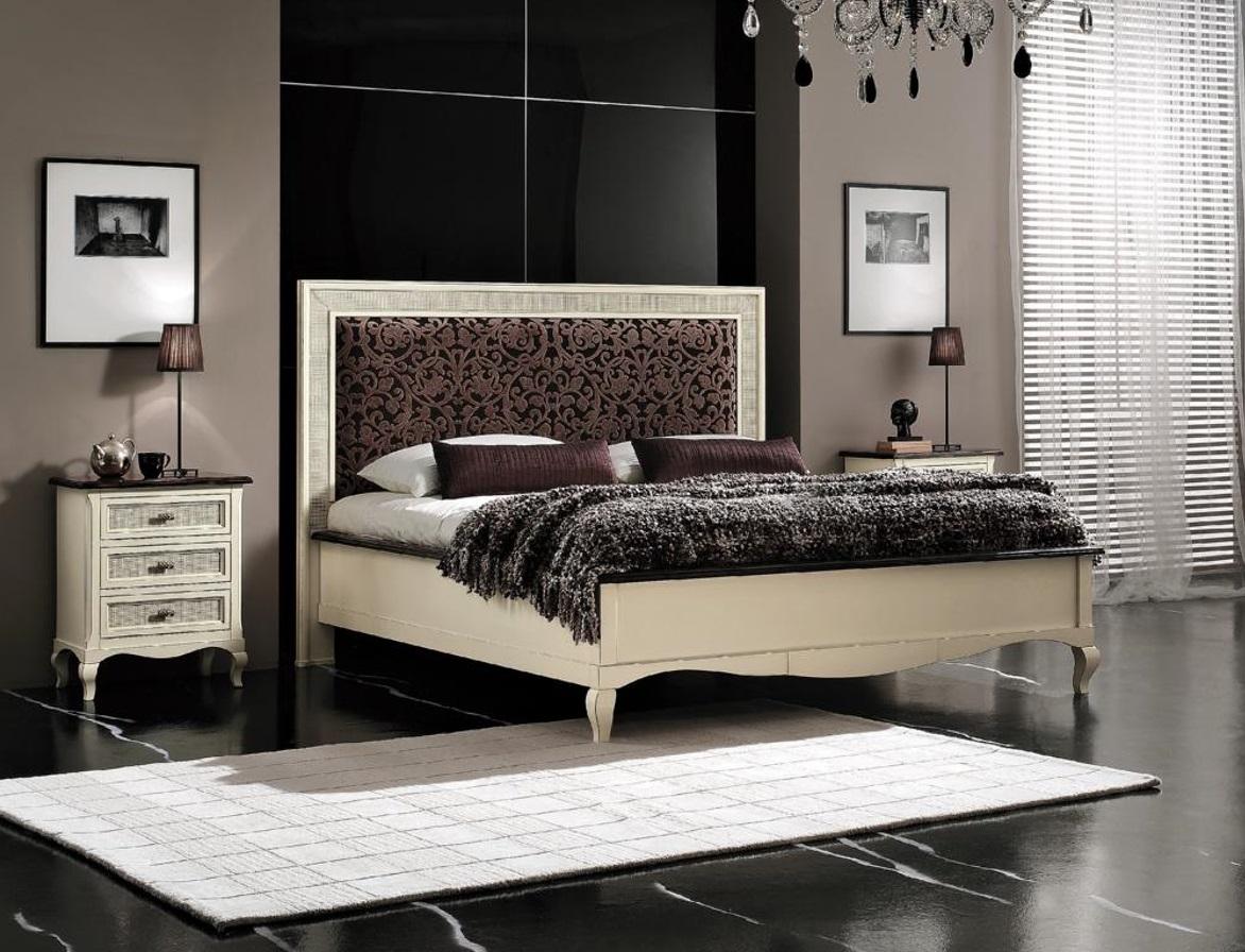 Double bed solid wood bedroom beds design bed furniture Vaccari cav giovanni