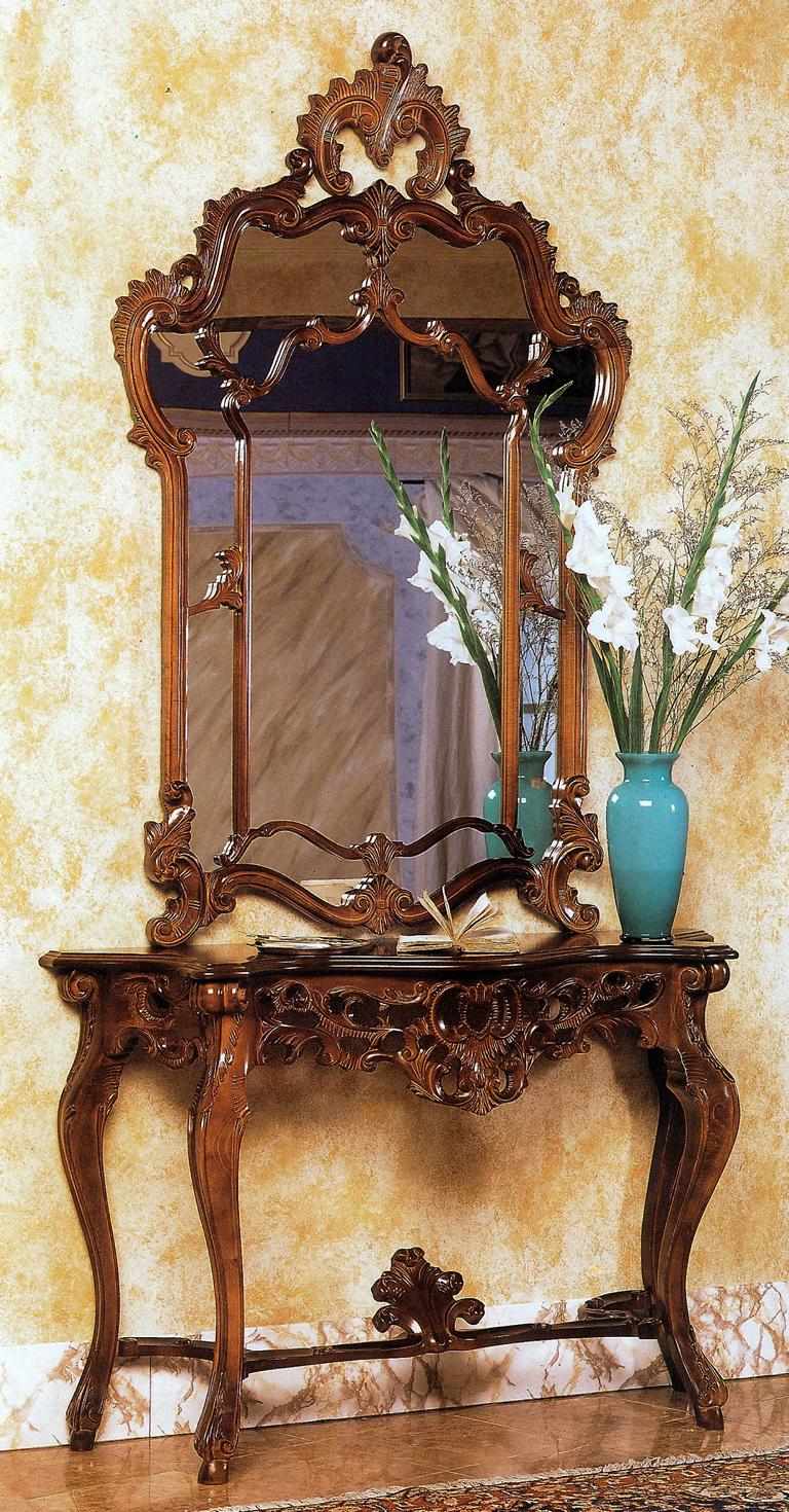 Console + Mirror Designer Console Table Wood Set 2 pcs.