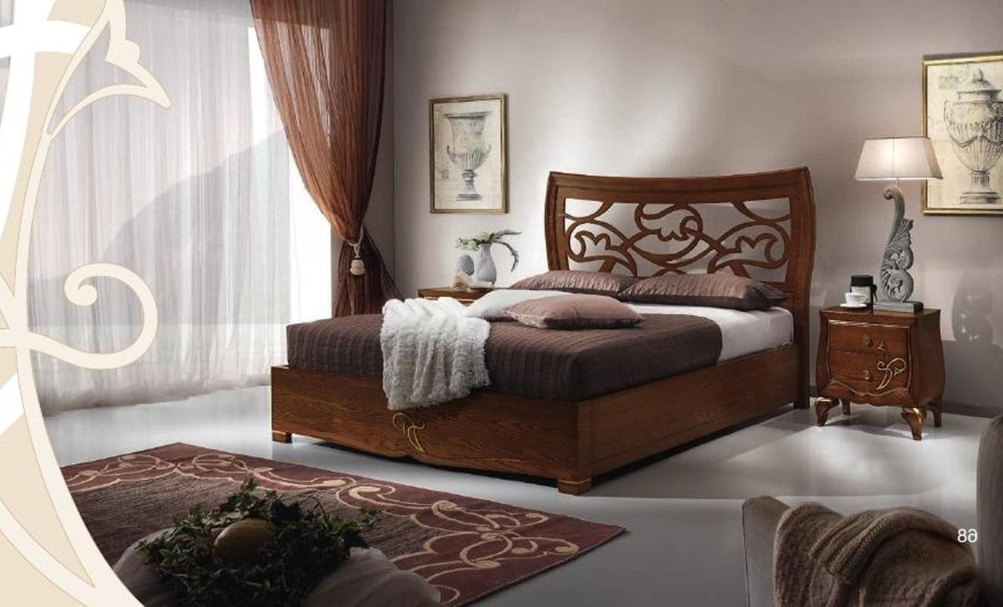 Double Bed Bed Frame Bed Wood Double Bedroom Brown Modern