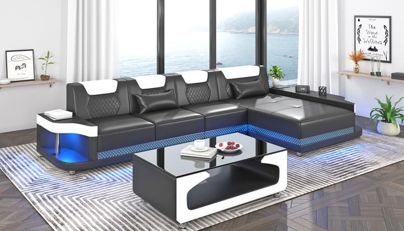 Corner Sofa L-Form Upholstery Leather Living Landscape Couches Sofas Corner Luxury Furniture New