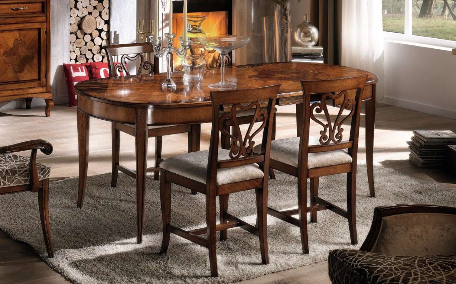 Italian dining tables wooden tables furniture new dining table antique solid wood