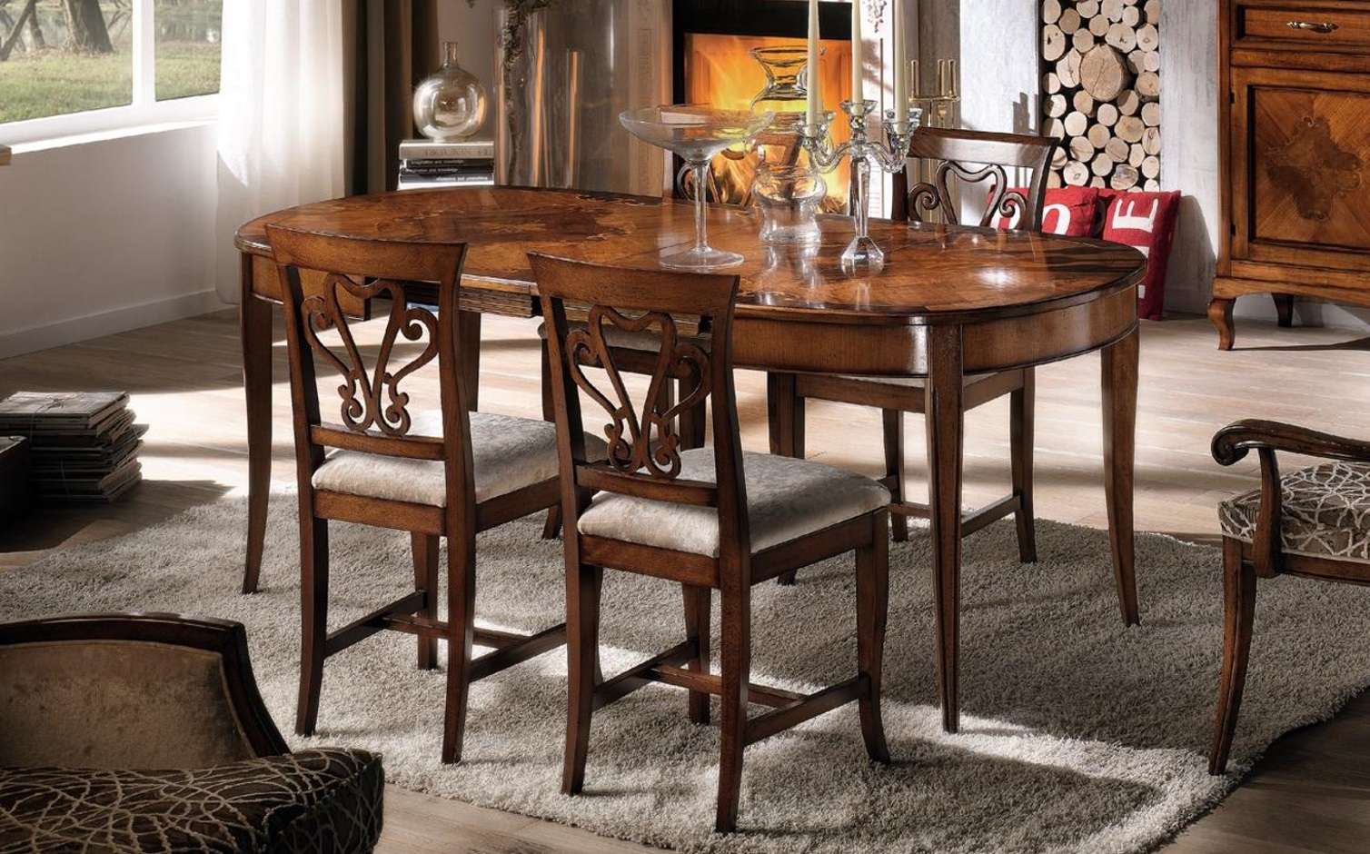 Furniture Set Table + 4 Chairs Dining Room Table Set 5 Pieces