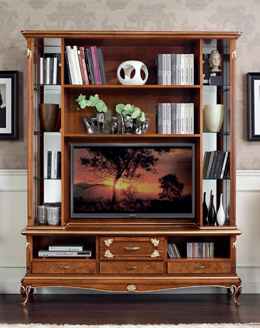 Wall Unit Cabinet Showcase Wood Living Room Furniture tv wall units Design Showcases