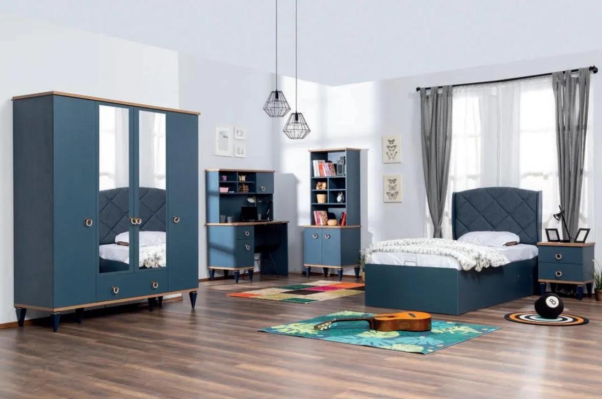 Blue bedroom closet set youth room teen furniture wardrobe