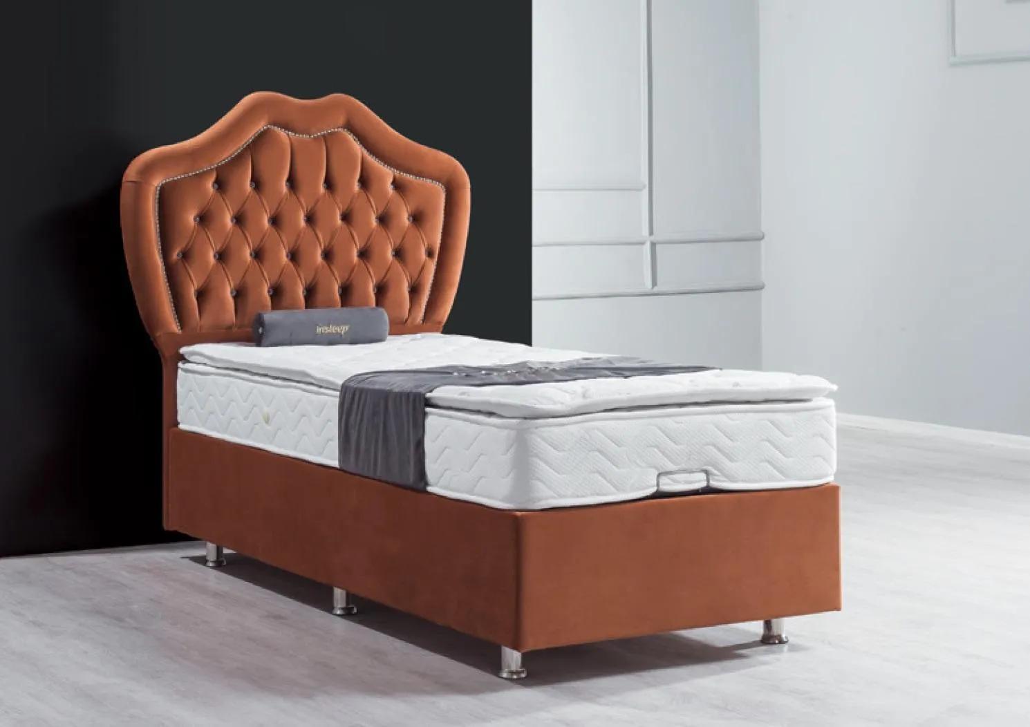 Bed Brown Single Bed Boxspring Beds Luxury Bedroom Chesterfield