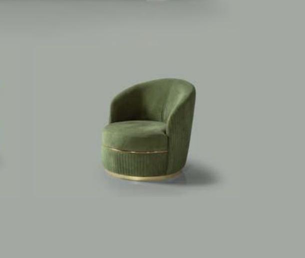 Modern Round Armchair Single Seater Upholstery Designer Textile Fabric