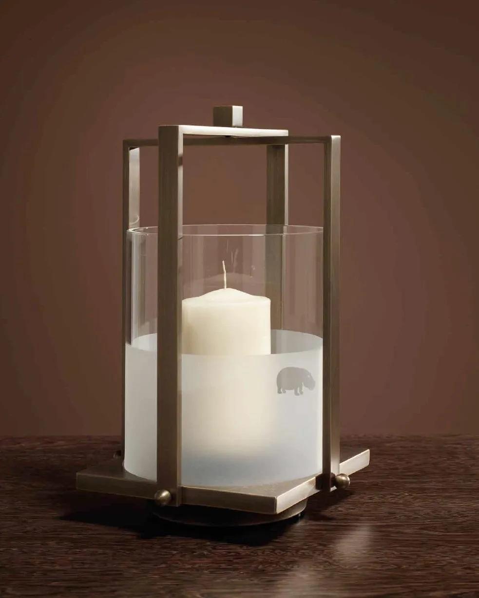 Wind light candle holder wind light glass brass new color brown