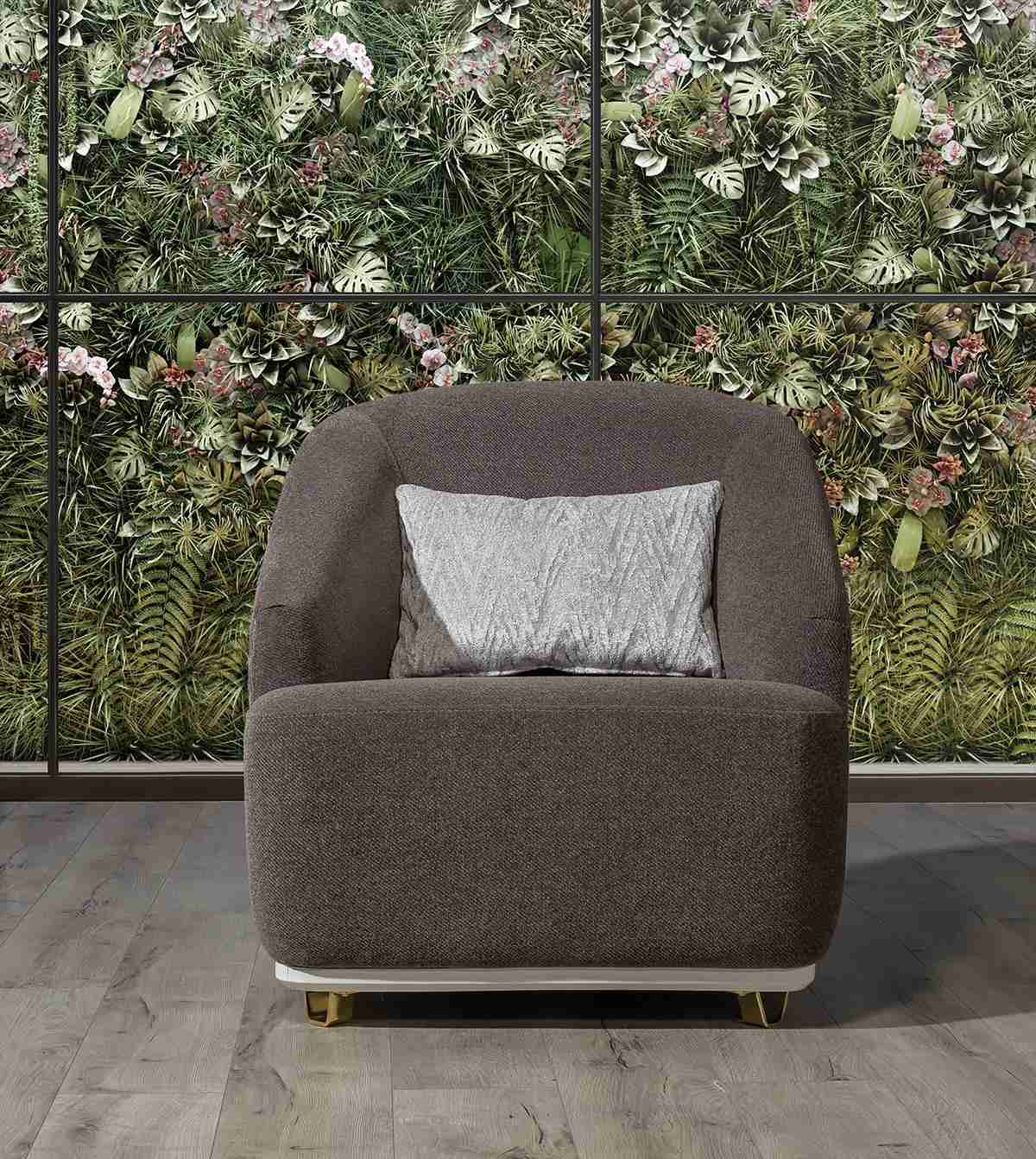 Armchair Single Seater 1Seater Sofa Couch Living Room Furniture Metal with Textile