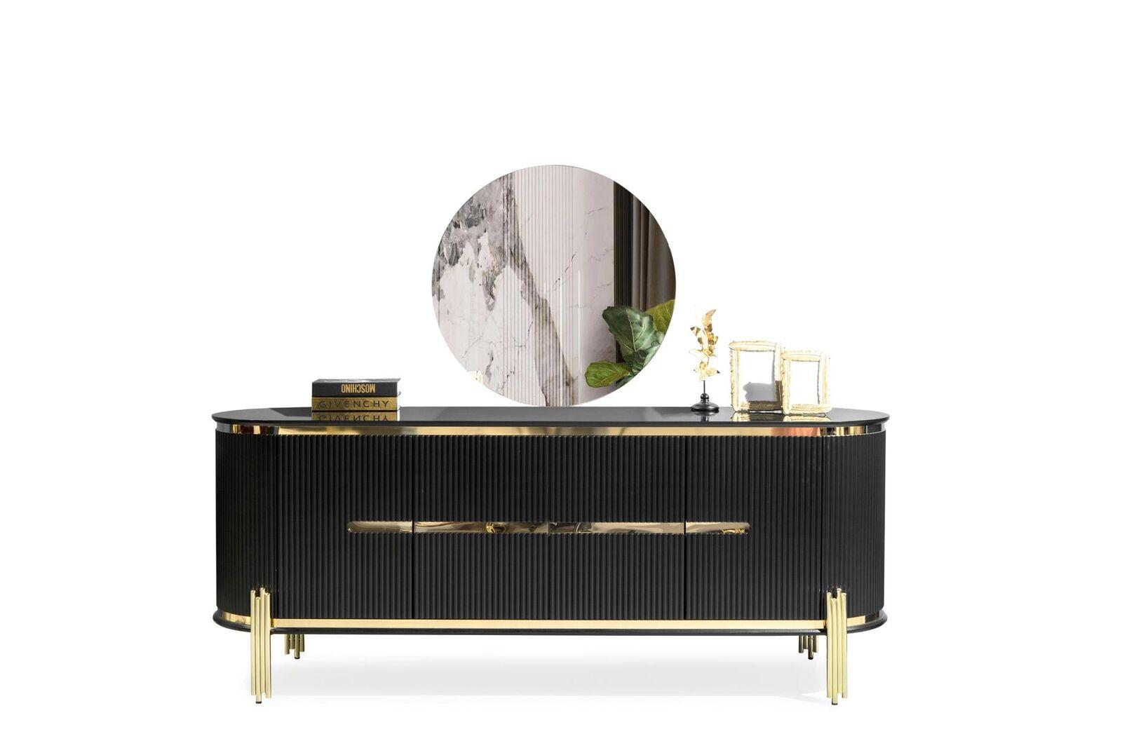 Modern sideboard Stainless steel furniture Sideboard Chest of drawers Cabinet Black New