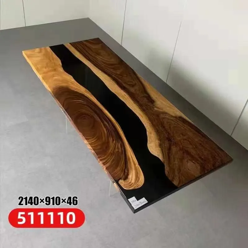Epoxy resin dining table real wood solid furniture waterfall epoxy table