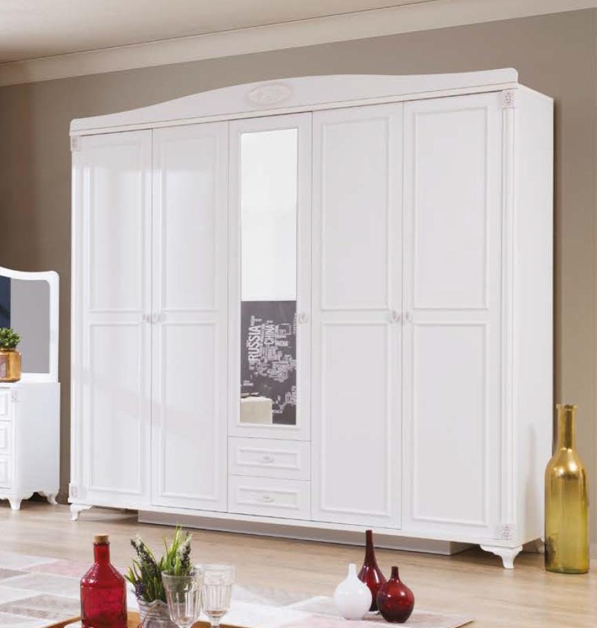 Bedroom Furniture Wooden Wardrobe Country Style White Cupboards New