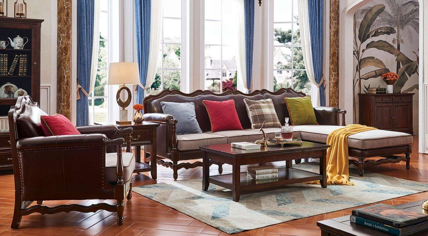 America furniture 1800 style colonial style living room furniture sofa set