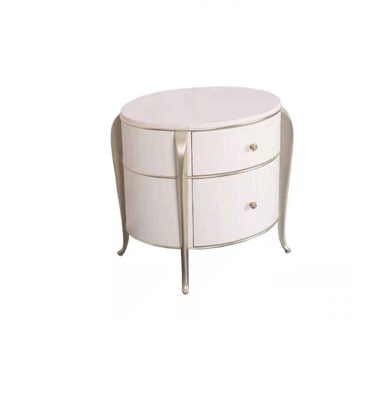 Round Bedside Table Furniture Wood Luxury Side White Furniture Nightstands