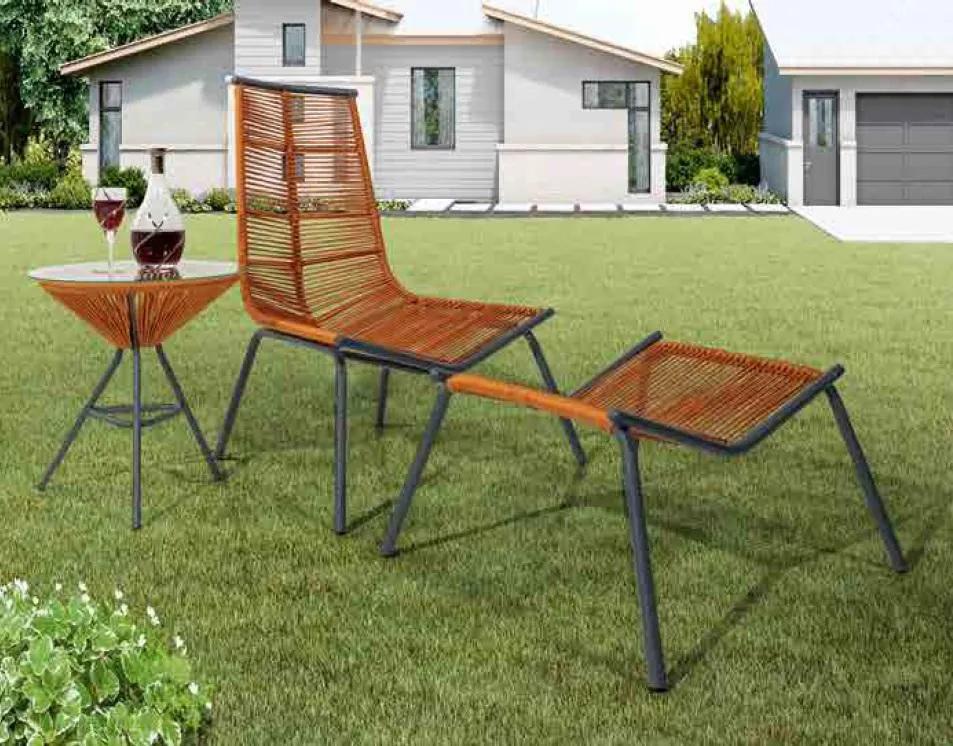 Modern set for your garden Consists of armchair, stool and side table