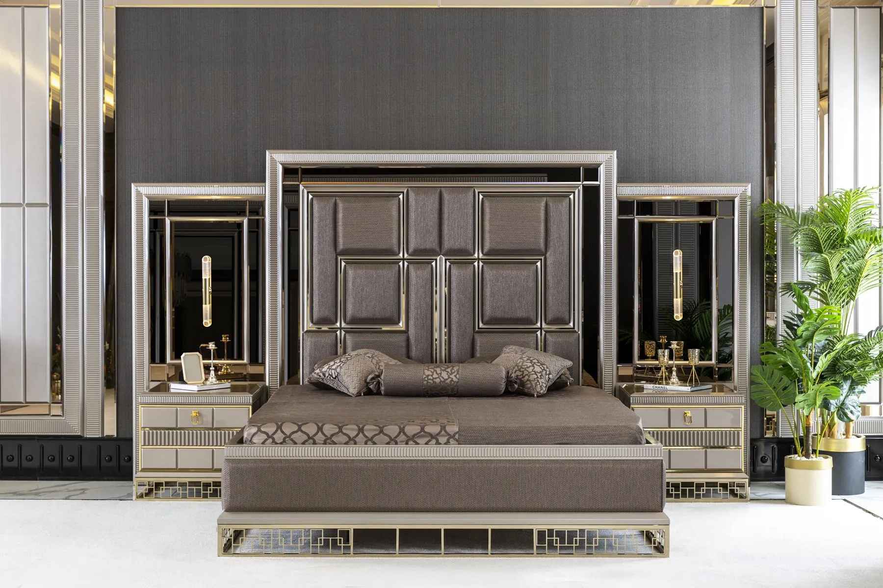 Bed Brown Elegant Bedroom Design Beautiful Luxury Double Beds