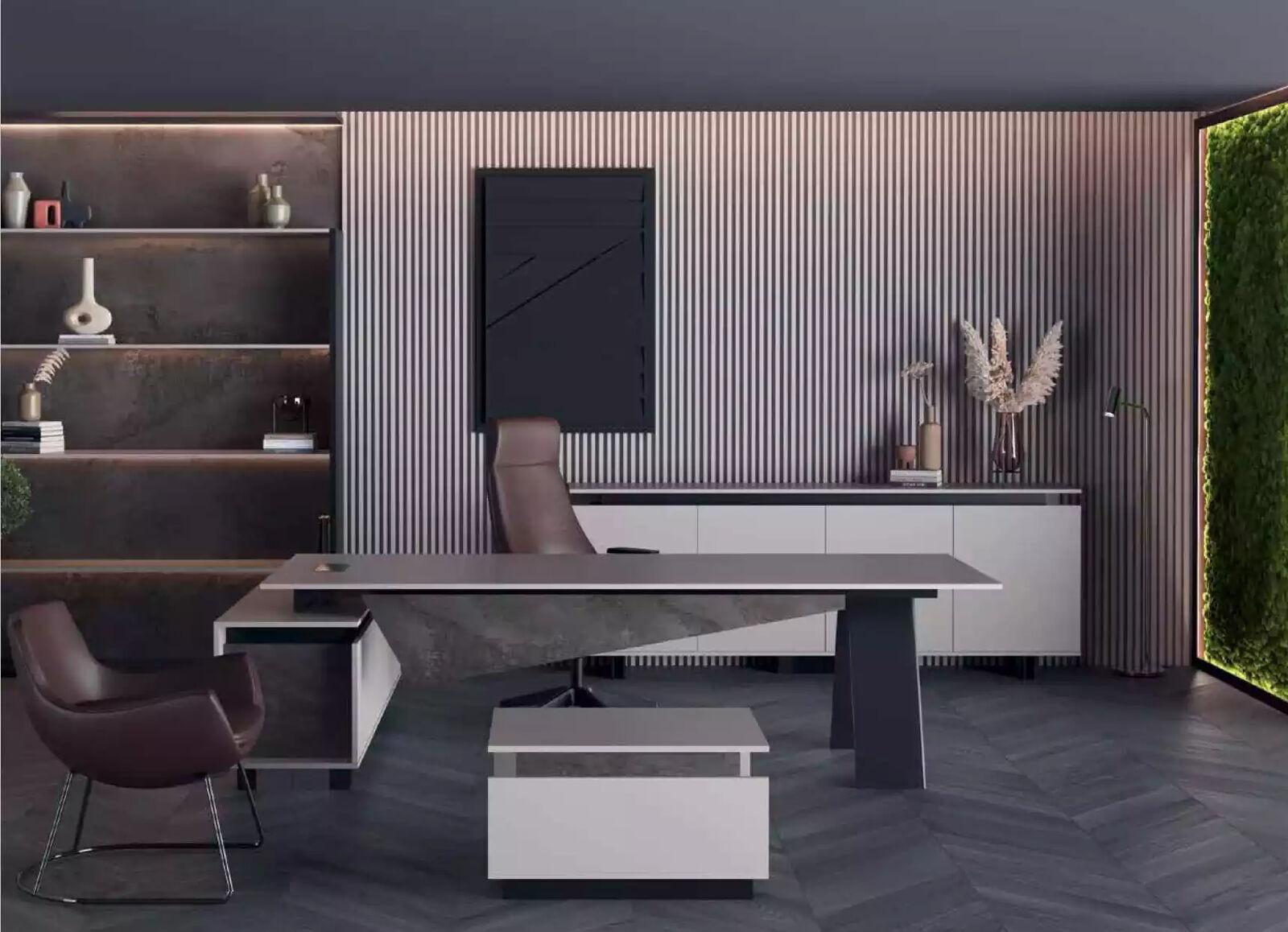 Grey study furniture Desk Sideboard Office furniture Modern wood